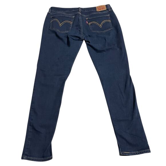 Levis 535 Womens Jeans Size 32 Blue Super Skinny Mid Rise Dark Wash Denim Jeans - Picture 2 of 12